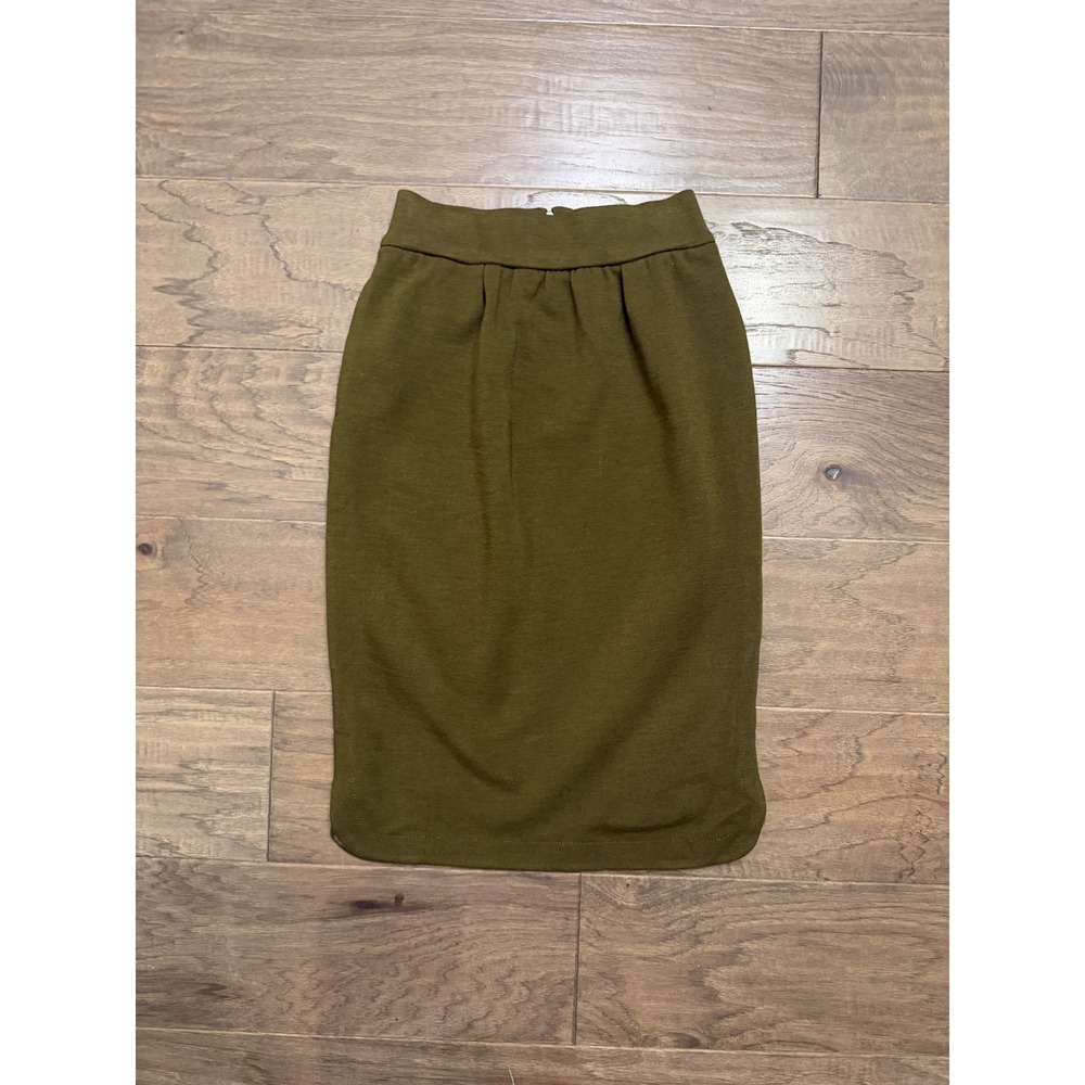 Nolley's Sophi Pencil Skirt Women 34 XS Olive Green Wool Blend Slim Midi Office